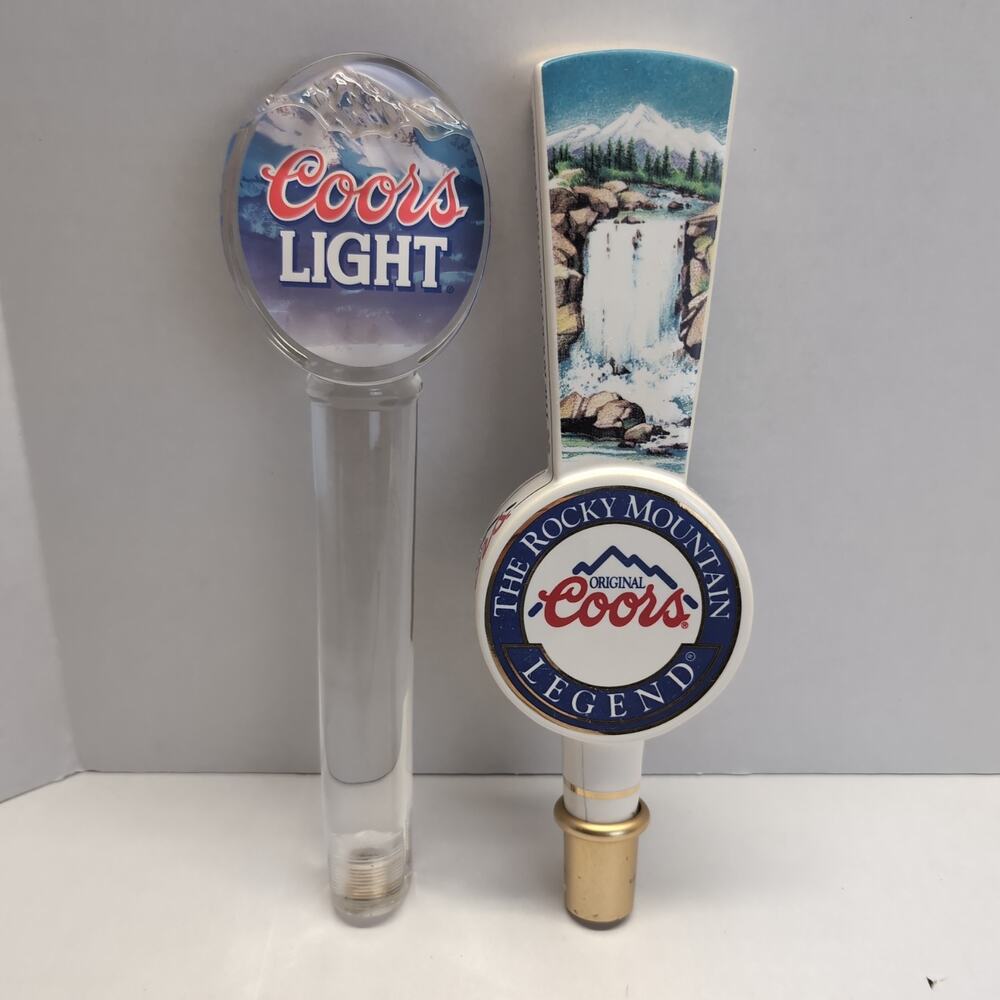 Coors Light Acrylic & Coors Rocky Mountain Legend Beer Tap‎ Handle Ceramic